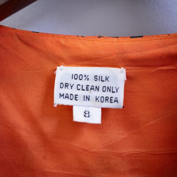 Vintage Floral Button-up Padded Shoulder Blouse Size 8 - Picture 3 of 6